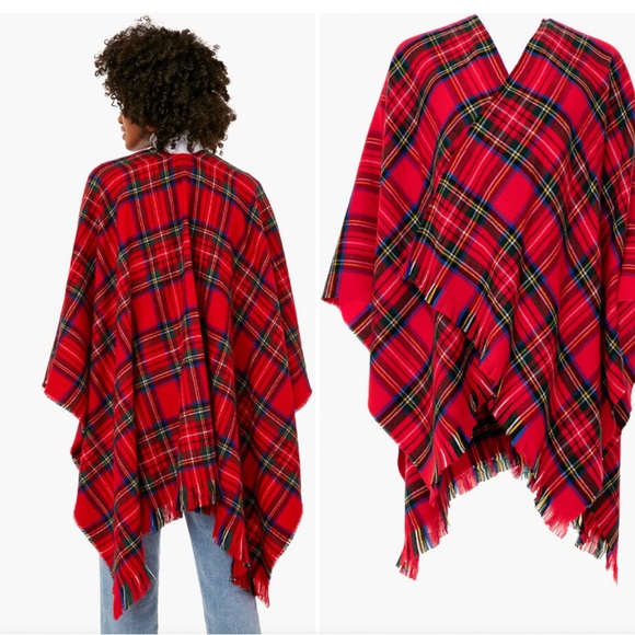 NEW David and Young Tuckernuck Plaid Poncho - Picture 3 of 5